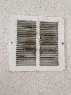 Filthy dirty air return vent