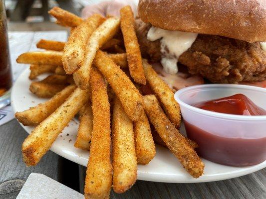 Cajun fries! Delicious flavor and cooked perfectly- crispy and creamy on the inside