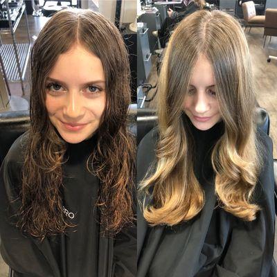 Before and after with highlights