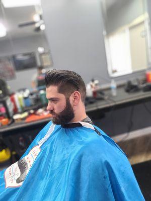 Fade and Beard work by Orlian. Call ahead or book through the Booksy app!