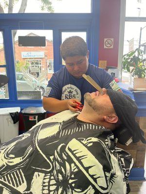 Beard trim and nose wax