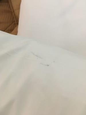 Black marks on the pillow