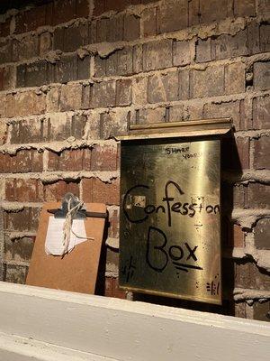 Bathroom confessions box