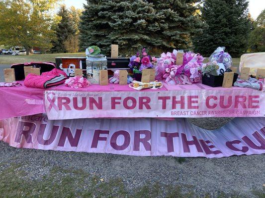 Local community support of Run For The Cure Breast Cancer Awareness.