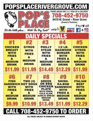 Updated daily specials 11/2024