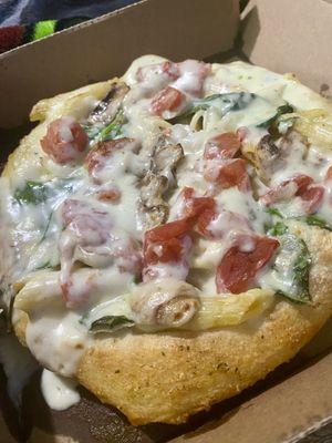 Pasta primavera bread bowl