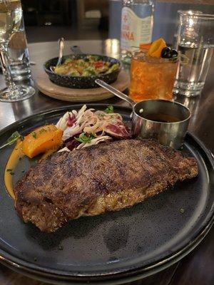 NY Strip Steak & side Brussels sprouts