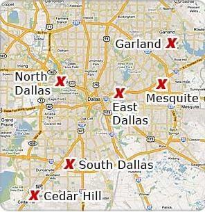 Six locations in the Dallas area to serve you!