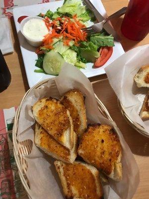 Salad and Garlic Bread