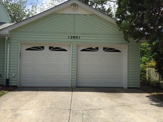 Job is completed, two new garage doors and new garage door openers.