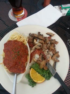 Ceaser's chicken with pasta