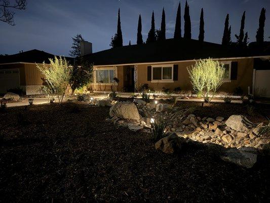 Front yard at night