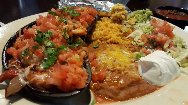 Shrimp fajitas came on a huge plate. Delicious and definitely enough to feed two people.