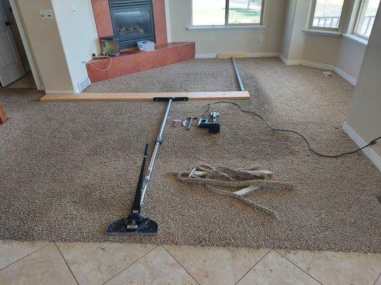 Carpet just restretched