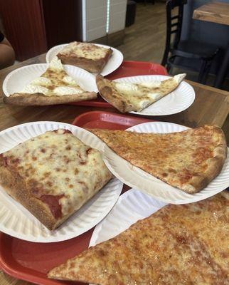 Classic slices and Sicilian Pizza Slice.