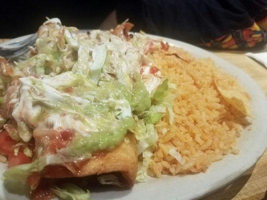 Chimichunga and rice