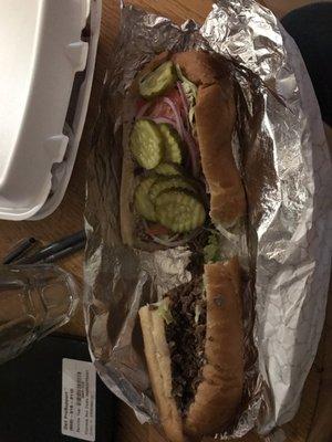 Ordered half cheese steak hoagie half plain to share with my daughter