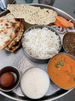 Amritsari Kulcha Thali. I chose potato filled bread