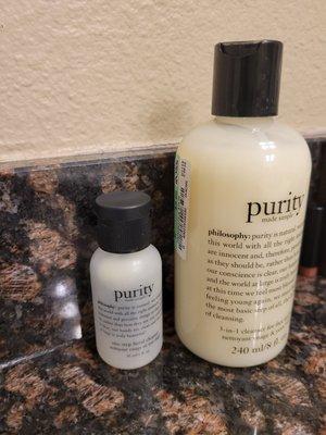 9.99- 8 oz - Purity Made Simple- 12/5/21- pictured w/ trial size to give you an idea