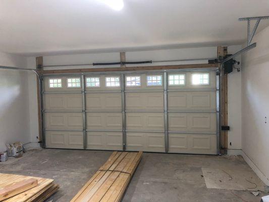 new garage door with windows