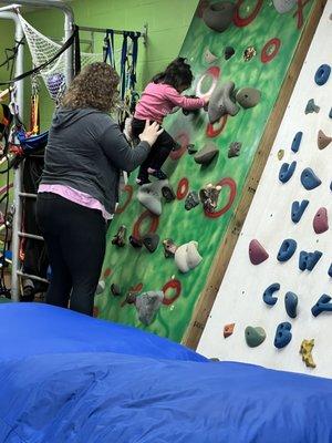 Rock climbing.  She is a natural