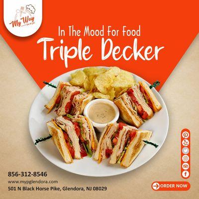 In the mood for food, Get #TripleDecker now.
 Order Now  https://mypglendora.com/food/my-way-1-cold-subs/triple-decker-41