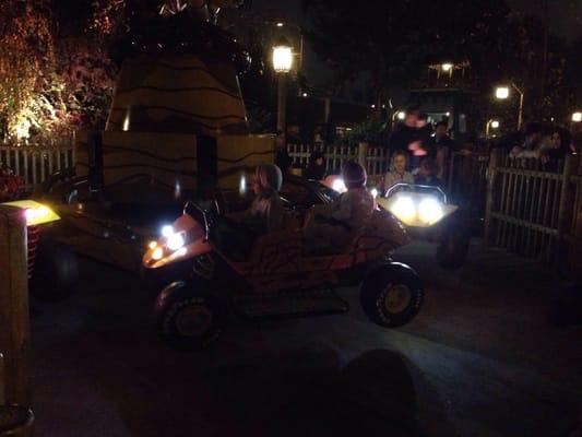 Mud buggies on a rainy night