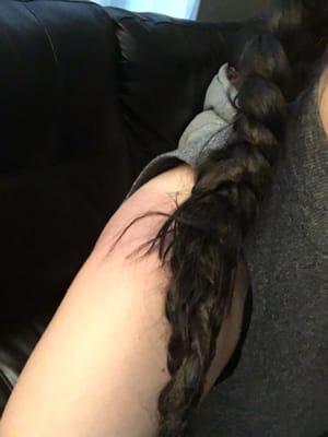 Hair coming out of the braid