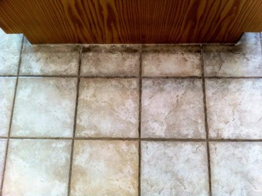 Before picture: Spotless tackles some grimy tile.