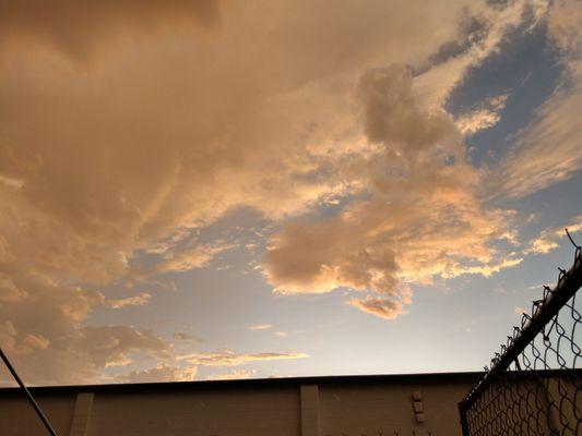 Cloudy Skies over the fairgrounds.