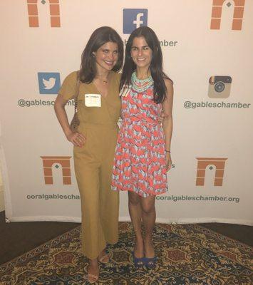 Jenna Ciechanowski of Miami Mini Chefs and Anna Fernandez of Legal Lotus at the Chairman's Reception for Coral Gables Chamber of Commerce.