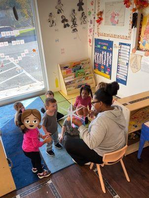 Preschool class Fun Friday show and tell with our friends.