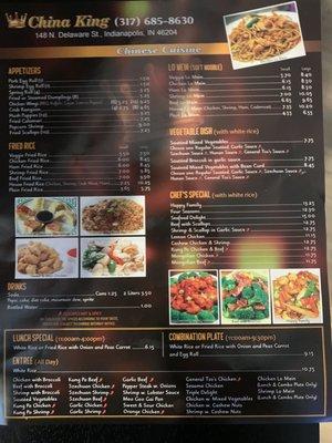 Chinese menu