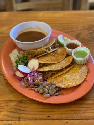 Tacos De Birria Con Caldo (~$16)