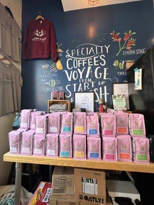 merchandise & coffee for purchase