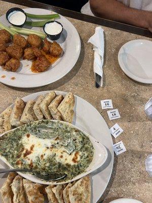 Sticky Wings and Spinach & Artichoke Dip / Meat Raffle