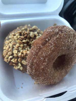 Maple Nut and Cinnamon Sugar doughnuts