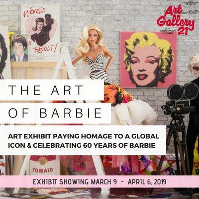 Upcoming 2019 Art Exhibit:https://artgallery21.org/barbie/