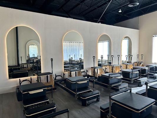 The Pilates Studio at The Studio is where you will find small group Pilates reformer classes at any time of day.