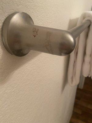 Blood on the towel rack