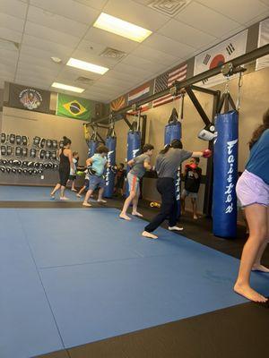 Kickboxing class