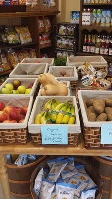 We feature organic produce and as much local produce as we can.