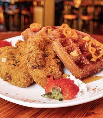 Their amazing chicken and waffles