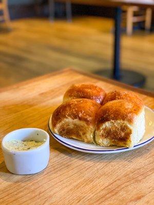 Warm Salted Soft Rolls with Garden Herb Butter @tiffhuangry