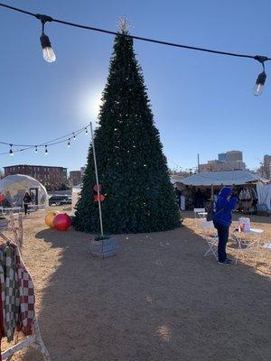 The Christmas tree at the pop up shops