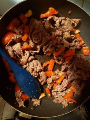 Meat, bell pepper for Chipotle/Philly Cheesesteak sandwich