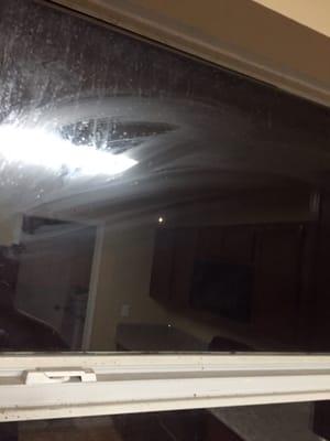 Smeared mess on window