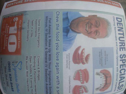 Full page denture advertisement