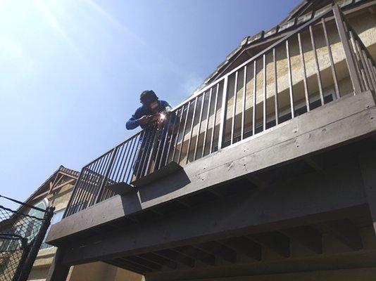 I believe we were in Eastlake when we did this work. We did some repairs on this balcony railing.