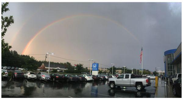 Rainbow over Rockingham Honda!